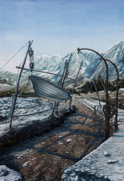 Brod na planini, 2024.,100 x 70 cm, ulje na platnu