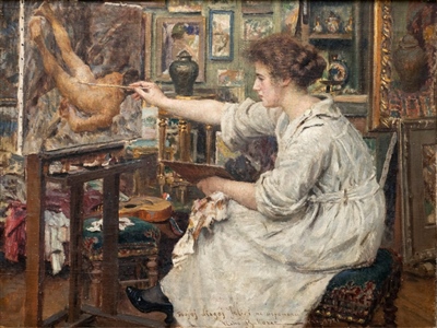 Daughter Jelica Painting, 1921, oil on canvas, 45 x 58.5 cm, Museums & Galleries of Konavle, House Bukovac, Cavtat (foto. Glorija Lizde)