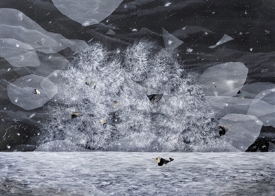 Komeroshi / Hladni vjetar, akrilik na platnu, 70 x 100 cm