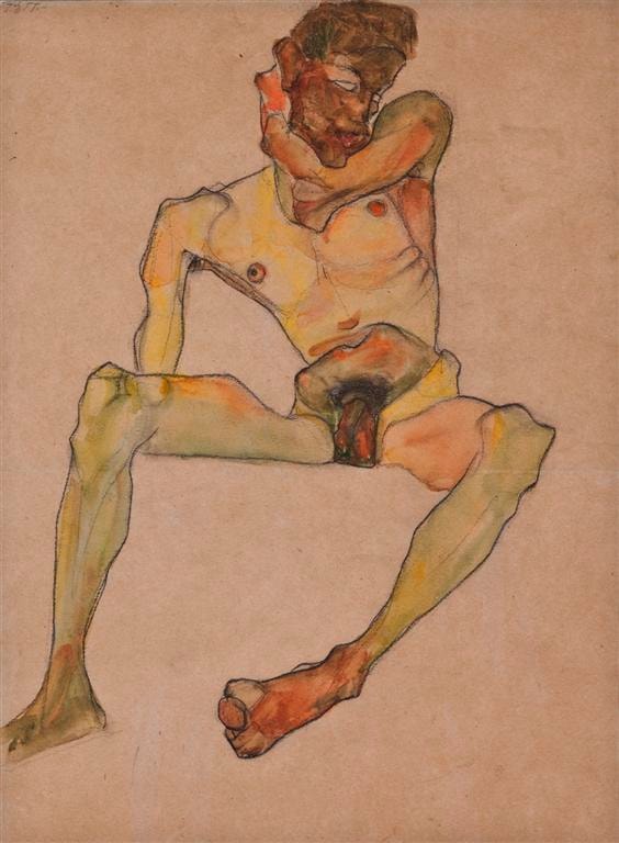 EGON SCHIELE (1890-1918) Nude Study, 1917