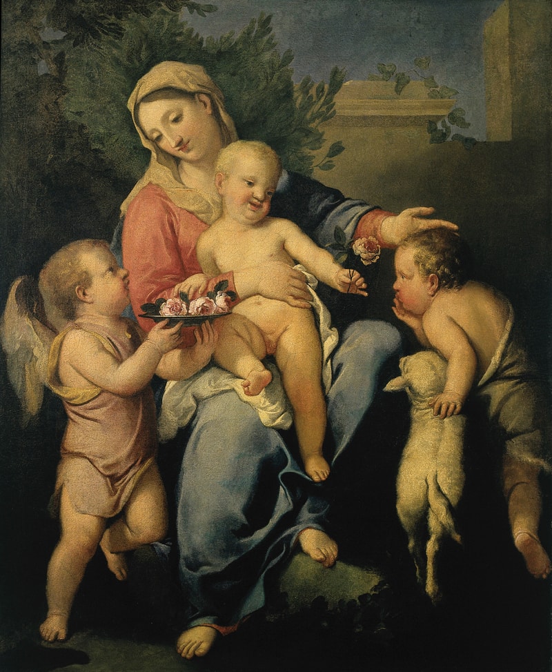 Madonna with Child, St John the Baptist, and an Angel, late 17th c.